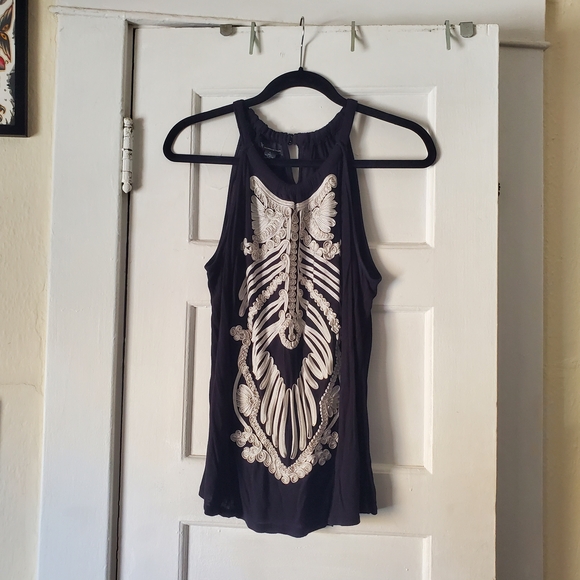 INC International Concepts Black and White Embroidered Blouse - Picture 4 of 9